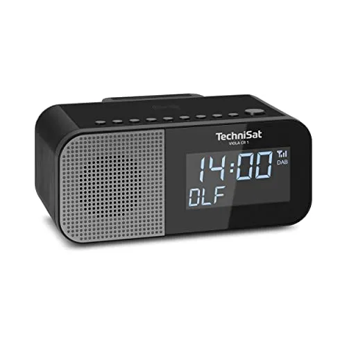 TechniSat VIOLA CR 1 DAB+ Radiowecker - DAB+ Digitalradio mit Wireless Charging, zwei Wecktimern und dimmbarem 3,5 Zoll Display