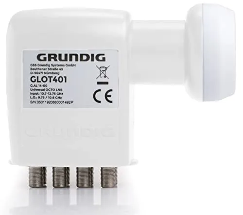 GSS Octo LNB Weiss für 8 Teilnehmer - Premium Satellitenempfang - LNBs für 8 Teilnehmer, getestet mit Note Sehr Gut. Mit LTE-Filter für störungsfreies Full HD und 4K Bild, wetterfest und hitzebeständig.
