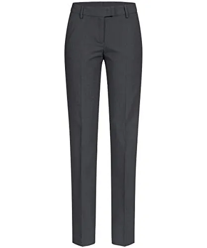 GREIFF Corporate Wear Premium Damen Hose Regular Fit Größe 32 - Anthrazit - Elegante Damen-Hose in Anthrazit mit mittlerer Leibhöhe und geradem Beinverlauf. Ideal für den professionellen Einsatz mit praktischem Hakenverschluss und 2 Seitentaschen.
