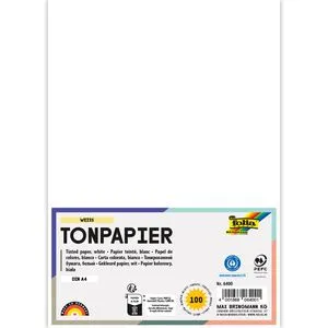 Folia Tonpapier 6400, A4, weiß, 130g/m², 100 Blatt