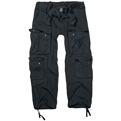 Brandit Pure Vintage Hose schwarz, XL - Freizeithosen - Lässige, strapazierfähige Baumwollhose mit 4 praktischen Beintaschen und Kordelzug am Beinabschluss für optimalen Tragekomfort.