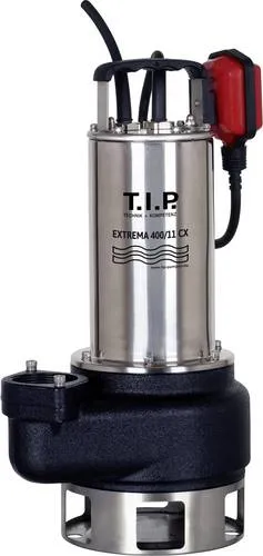 T.I.P. Schmutzwasser Tauchpumpe DTX 7500 - 7.500 l/h Fördermenge, 6 m Förderhöhe, ideal für Teiche mit Fischbesatz dank Edelstahl-Schutzgitter und selbstreinigendem VORTEX-Laufrad
