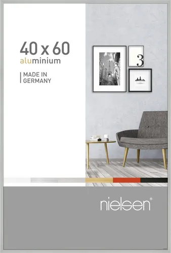 Bilderrahmen PIXEL LB 40x60 cm silber - Eleganter Fotorahmen aus Aluminium in silber, perfekt für deine Lieblingsbilder und ideal für stilvolle Wohnräume.