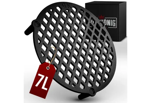 GUSSKÖNIG Grillrost für 7L Dutch Oven aus Gusseisen - Grillroste: Stapelrost für gleichmäßiges Garen im Dutch Oven, vielseitig einsetzbar als Grillrost oder Untersetzer, perfekt für saftige Steaks und Gemüse!