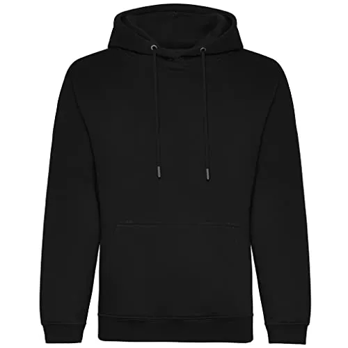 AWDis Just Hoods JH201 Unisex Kapuzenpullover - Dunkelschwarz - XL - Kapuzenpullover für Herren aus 80% Baumwolle und 20% recyceltem Polyester, gebürstetes Fleece für extra Komfort und Wärme.