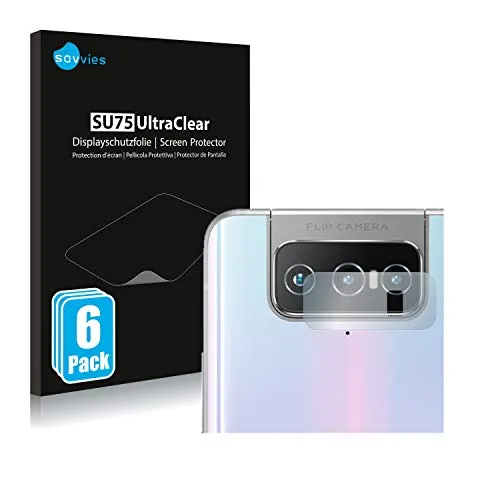 Savvies 6 Stück Schutzfolie für ASUS Zenfone 7 Pro ZS671KS (NUR Kameraschutz) Displayschutz-Folie Ultra-Transparent