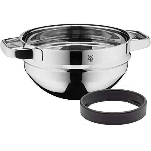 WMF Compact Cuisine Wasserbadschüssel 20 cm - stapelbare Edelstahl Rührschüssel - Rührschüssel aus Cromargan Edelstahl, hitzebeständig bis 250°C, ideal zum Schmelzen von Schokolade und für Eierspeisen. Platzsparend stapelbar mit tropffreiem Ausgießen.