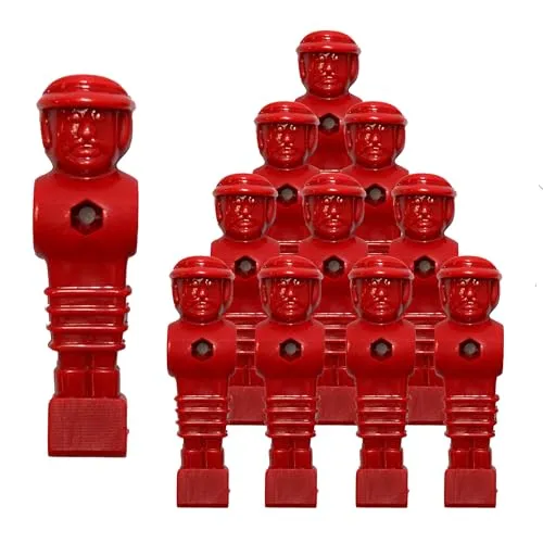 Kickerfigur MasterCup Tournament, Soccer-Figur für Profispieler, passend für alle Tischkicker-Stangen mit Ø 16 mm, gerillte griffige Fußfläche, robust, Team Set mit 11 St. rot und blau (rot)