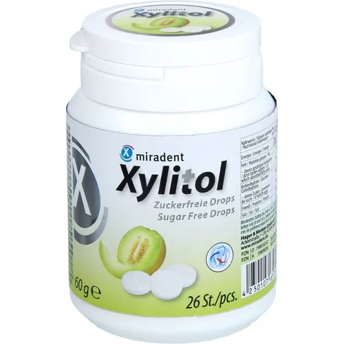 MIRADENT Xylitol Drops Melon Dose 60 g