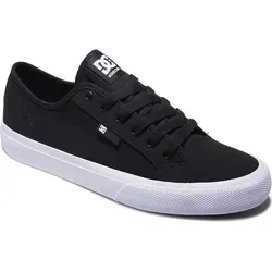 DC Shoes Herren Manual Sneaker - Schwarz Weiss, 39 EU - Herren-Skateboardschuhe aus robustem Canvas mit Gummisohle für optimalen Halt und Komfort beim Skateboarding.