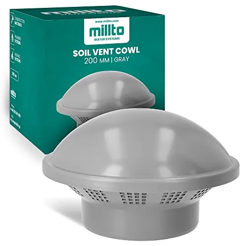 Millto™ Dachentlüftungskappe Abflussrohranschluss Abwasserentlüftungsendkappe Schornsteinrohr Regenabdeckung Steckbuchsenstecker (200 mm)