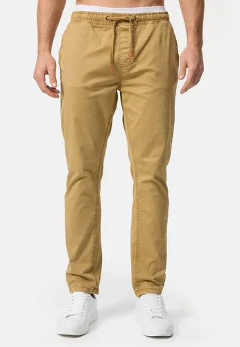 Indicode Chinohose Herren Osborne – Bequeme Chino mit elastischem Bund - Beige Chinohose für Herren aus 98% Baumwolle und 2% Elasthan. Mit elastischem Bund und Kordelzug für optimalen Tragekomfort. Ideal für lässige Outfits und den Alltag.