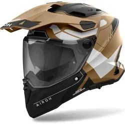 Airoh Commander 2 Reveal Motocross Helm XL - Motorradhelm in braun mit A3S Antifog System für klare Sicht und ASN Sliding Net für optimalen Komfort beim Fahren.