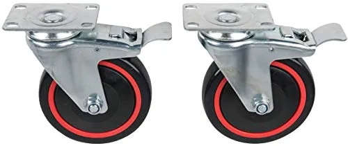 KS Tools RACINGline Lenkrollensatz - Werkstatteinrichtung mit Roll- und Drehbremse für präzise Bewegungen, inkl. Schrauben und 125 mm Raddurchmesser, ideal für Werkstätten und Hobbyanwender.