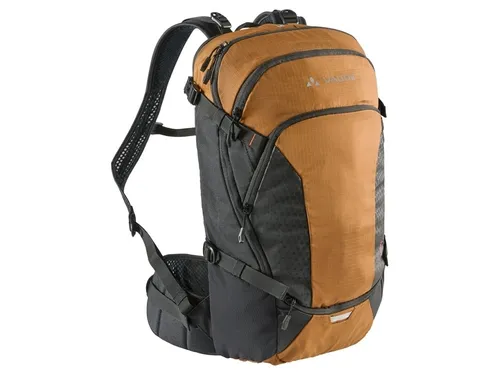 Vaude Moab Pro II Rucksack 16 Liter - umbra braun - Ergonomischer Protektor-Rucksack für Mountainbike und Enduro, umweltfreundlich hergestellt, mit höhenverstellbarem Hüftgurt für optimalen Tragekomfort.