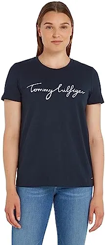 Tommy Hilfiger HERITAGE CREW NECK GRAPHIC TEE - Rundhalsshirt aus 100% Baumwolle mit stylishem Tommy Hilfiger Script Logo-Schriftzug & Logo-Flag am Saum, perfekt für einen lässigen Look.