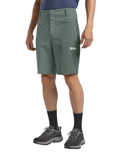 Jack Wolfskin Herren Hikeout M Wander-Shorts, Slate Green, 48 EU - Herren Outdoor Shorts & 3/4 Hosen, leicht, wind- und wasserabweisend sowie atmungsaktiv – ideal für aktive Wanderungen.