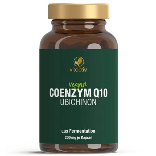 VITACTIV Coenzym Q10 & Vitamin B1 - Hochdosiert, 90 Kapseln für 3 Monate - Hochdosiertes Q10 und Vitamin B1 in veganen Kapseln. Unterstützt die tägliche Vitalität und ist laborgeprüft für höchste Qualität. Ideal für eine langfristige Versorgung.
