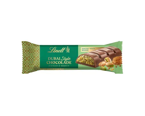 Lindt Dubai Style Chocolade Riegel, 40g - Schokoladenbonbons & Pralinen, exquisite Lindt Schokolade mit einzigartigem Dubai-Stil, perfekt für einen süßen Genuss unterwegs.