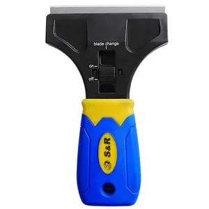 SundR Schaber 432100004, mit 5 Edelstahlklingen, Glasschaber, Kunststoff