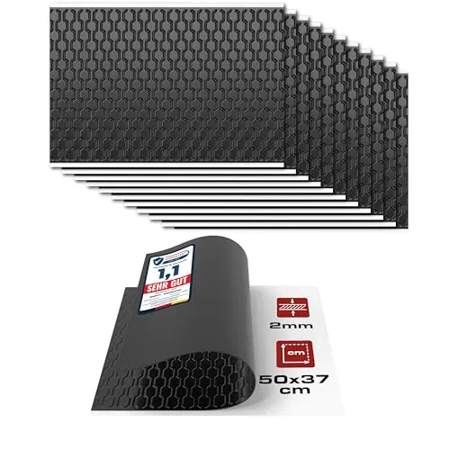 HASKYY 2mm Alubutyl Platten 2,22m² 500x370mm 12x Anti Dröhn Dämmmatte selbstklebend Auto Dämmung