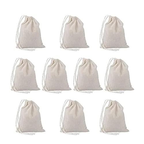WYAN 10 Stück wiederverwendbare Käsetuchbeutel für Filterung Von Saft, Home Brewing, Wein, Joghurt, Käse, Öl Lebensmitteln, Coldbrew Kaffee & Tee(10 x 15cm)