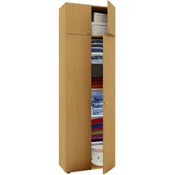 VCM Aktenschrank Vandol 912194, Holz-Aufsatz, 70 x 218 x 40 cm - Bürostuhl-Aktenschrank mit 5 Ordnerhöhen und höhenverstellbaren Fachböden, ideal für optimale Raumnutzung und Ordnung im Büro.
