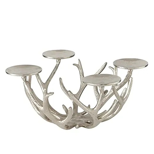 BOLTZE Kerzenleuchter Borgfjell Silber in silber von BOLTZE