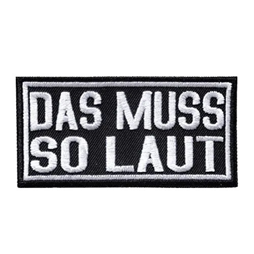 Catch the Patch Das Muss So Laut Heavy Metal Biker Rocker Punk Beat Bo x Musik - (Größe: 8 x 4 cm) – Stickpatch – Ideal für Kutte, Rockerjacke, Jeansweste, Kleidung & Accessoires