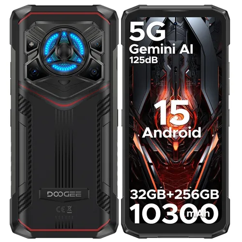 DOOGEE V31 GT 5G - 12 GB RAM, 256 GB Speicher, Schwarz, robustes Smartphone für extreme Bedingungen