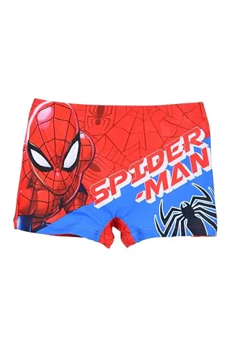 Spiderman Badeshort Badehose Schwimmhose Schwimmshorts Jungen (DE/NL/SE/PL, Numerisch, 128, Regular, Rot-Blau)