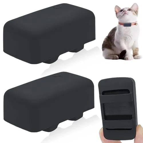 Silikon-Halterung, kompatibel mit Tractive Cat Mini-Tracker, Gummi-Zubehör, Kratzfest, sichere stabile GPS-Katzenfinder-Hülle mit Gurt für Haustierhalsband, Schwarz