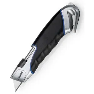 Dahle Cuttermesser Safety Heavy Duty, 10892 - Cuttermesser mit automatischem Klingeneinzug, stabiler Metallgehäuse und ergonomischem Design für höchste Sicherheit und Komfort bei Schneidarbeiten.