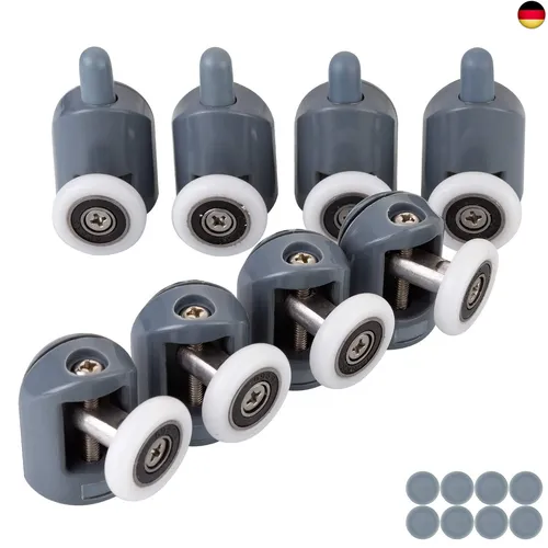 STARVAST 8 Stück Duschtür Rollen 23mm, Duschkabine Duschrollen Duschtürrollen, E
