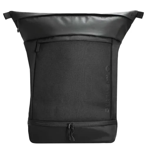 Strellson Alperton Rolltop Rucksack schwarz 4010003439-900 - Rucksacktaschen mit 15″ Laptopfach, stylisch und funktional für den urbanen Alltag.