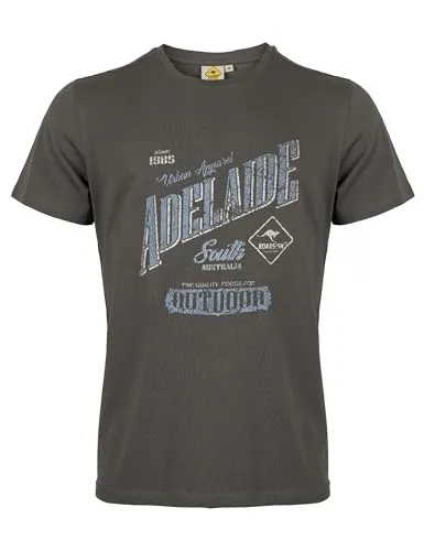 ROADSIGN australia Herren T-Shirt mit Vintage-Print für stilbewusste Entdecker anthrazit, 2XL
