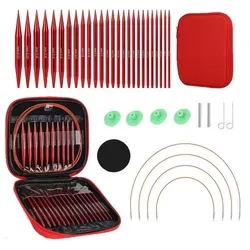 Auswechselbares Rundstricknadel Set 3,0-10,0 mm Aluminium mit Ergonomischen Griffen