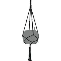 Produktbild Lechuza® Hängeampel Makramee Cotton Pure 90 Schwarz 22 cm x 14 cm