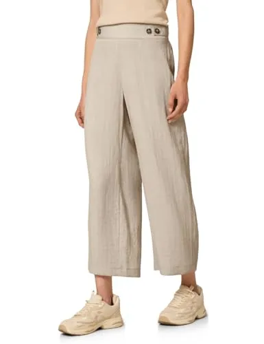 Street One Studio Leinen-Look Wide Leg Hose Stone Sand 46
