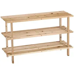 Zeller Schuhregal mit 3 Ablagen - 49,5 cm x 26 cm x 80 cm Kiefer - Schuhbänke: Hochwertiges Nadelholz, bietet Platz für bis zu 9 Paar Schuhe und sorgt für Ordnung im Haushalt.