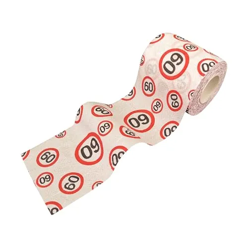 Geschenk 60 Geburtstag Klopapier Fun Verkehrszeichen rot/weiß - Originelles Geburtstagsgeschenk für einen gelungenen 60 Geburtstag Frau oder Mann - Tiwoca