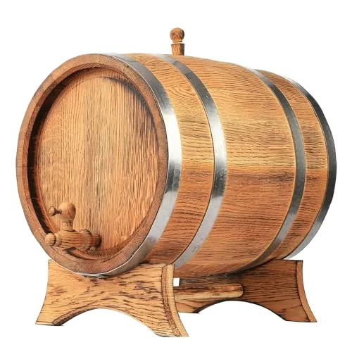Eichenfass 20L aus Naturholz – Whiskyfass & Weinfass mit Ständer und Zapfhahn