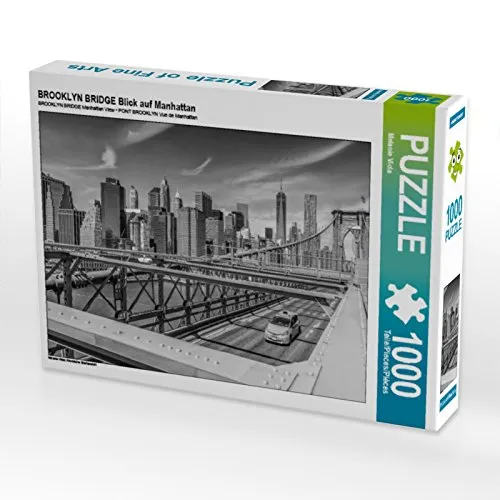 CALVENDO Puzzle Brooklyn Bridge Blick auf Manhattan 1000 Teile Puzzle quer | Lege-Größe cm Foto-Puzzle für glückliche Stunden