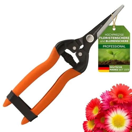 GARTENPAUL Floristenschere Blumenschere, für Pflanzen & Draht, Rebschere Winzerschere Gärtner Winzer Schnittblumen Pflanzenschere, Weinreben Reben Schere Garten Blumen Blütenschere Rosenschere