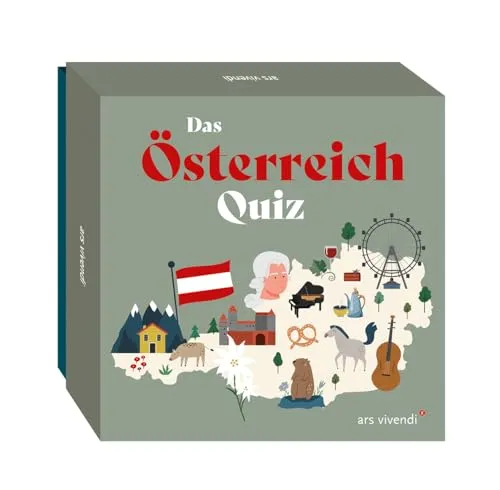 Das Österreich-Quiz – 66 Fragen zu Geschichte, Kultur & Kulinarik - Entdecke Traditionen, Sprache & berühmte Persönlichkeiten - Perfekt für Spieleabende & als Geschenk für Österreich-Fans
