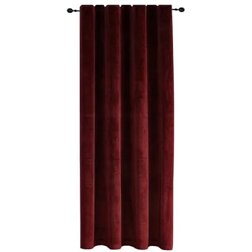 TiborTex Verdunkelungsvorhang Samt weich 140x175 cm Bordeaux Vorhang Kräuselband Blickdicht Gardine abdunkelnd U-Band