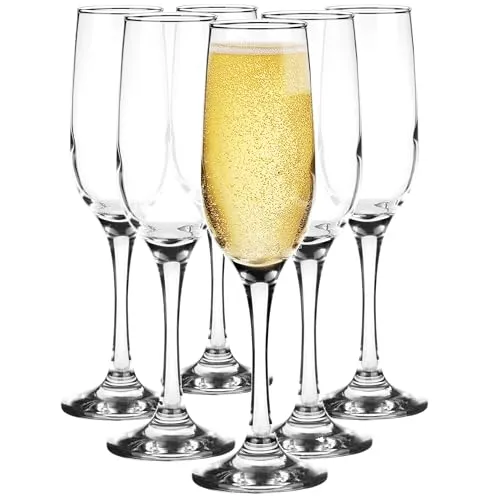 Glasmark KROSNO 1992 Sektgläser Set Gläser 6 Stück 200 ml Cocktailgläser Champagner Prosecco Glas Spülmaschinenfest