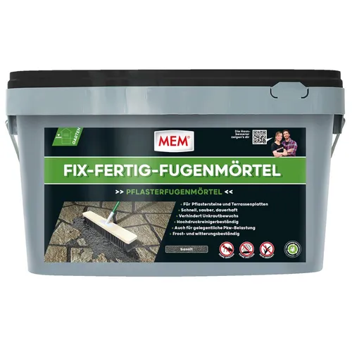 MEM Fix-Fertig Fugenmörtel 25 kg basalt - Ideal für Pflasterfugen - Mörtel, perfekt für Außenanwendungen, bietet schnelle und einfache Verarbeitung für langlebige Pflasterfugen.
