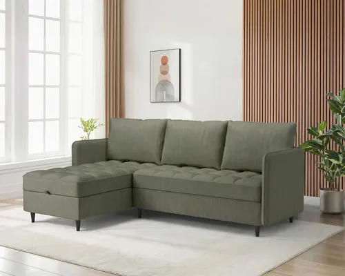 Dorel Home Ecksofa LINDHUS, Cord, L-Form, 194cm mit Stauraum