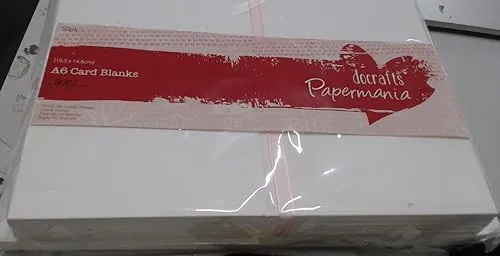Papermania A6 Blanko Karte und Umschlag, 50er Packung, Weiß
